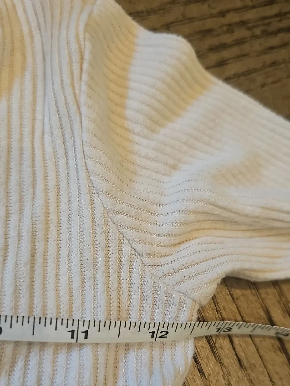 Ribbed Peplum Henley Top - Creams Size XS 4/5